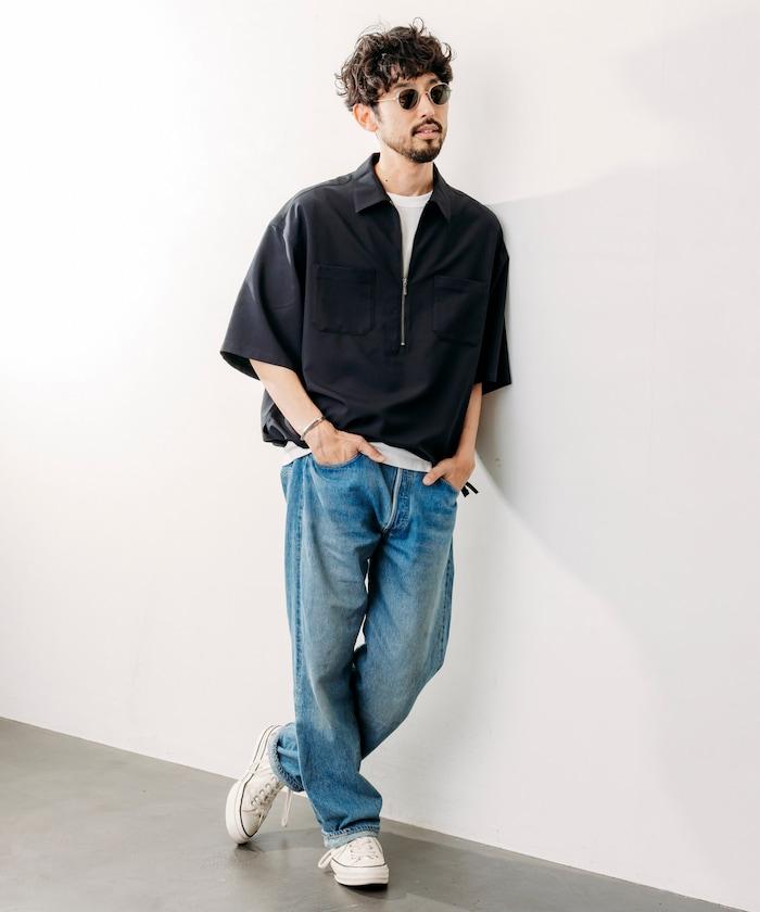 Reflax 功能性材料 輕鬆合身 半拉鍊襯衫 短袖