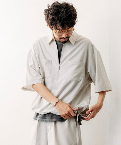 Reflax 功能性材料 輕鬆合身 半拉鍊襯衫 短袖