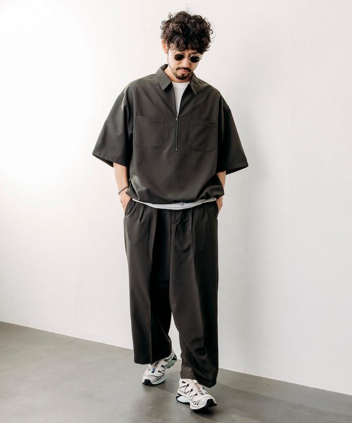 Reflax 功能性材料 輕鬆合身 半拉鍊襯衫 短袖