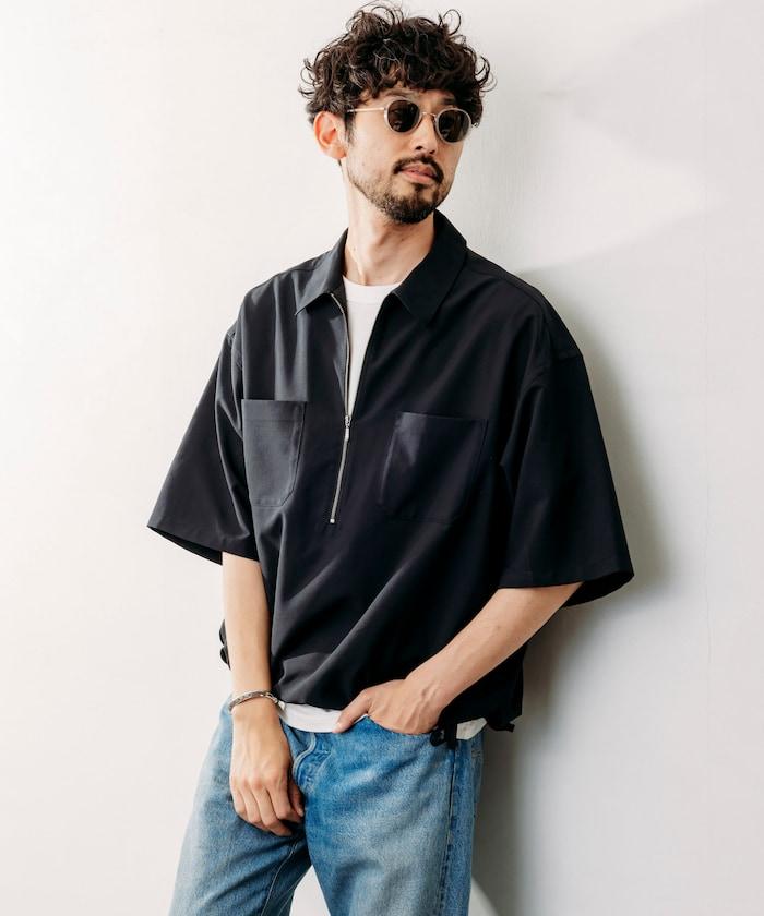 Reflax 功能性材料 輕鬆合身 半拉鍊襯衫 短袖