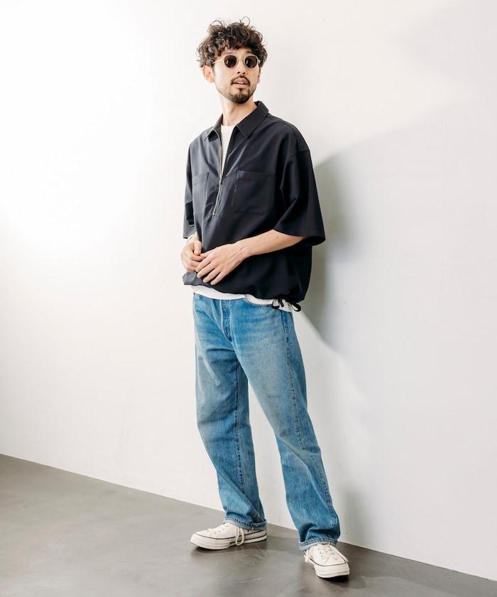 Reflax 功能性材料 輕鬆合身 半拉鍊襯衫 短袖