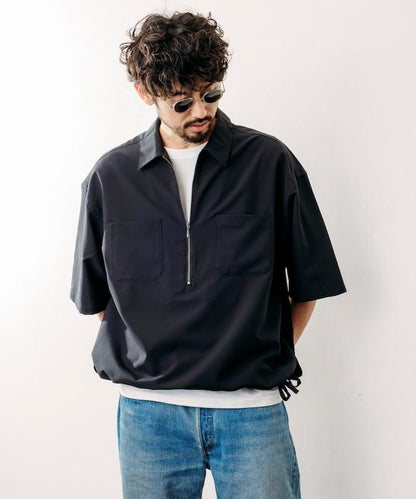 Reflax 功能性材料 輕鬆合身 半拉鍊襯衫 短袖