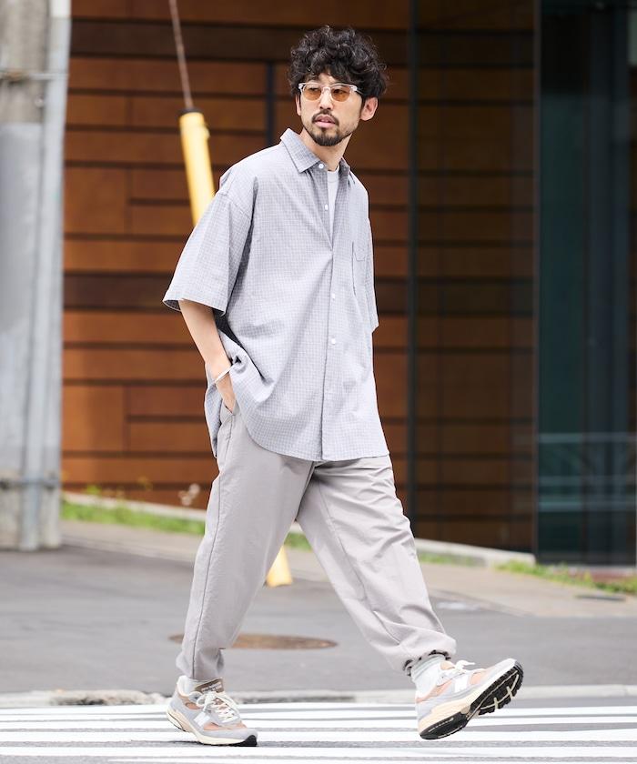 寬鬆直筒尼龍運動褲 / 錐形剪裁 輕便尼龍褲