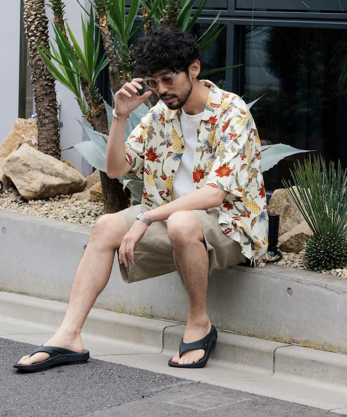 輕鬆合身 可水洗 人造絲 開領 夏威夷襯衫 短袖