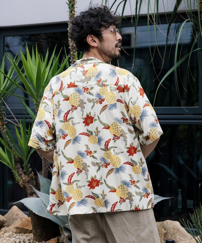 輕鬆合身 可水洗 人造絲 開領 夏威夷襯衫 短袖