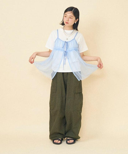 【套裝商品】蕾絲吊帶背心 T恤套裝