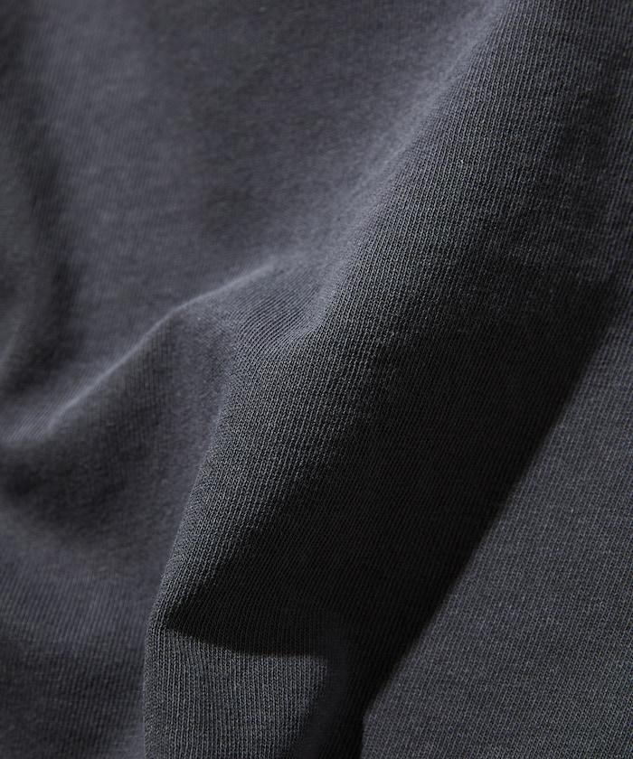 大號剪裁 皮革染色 裂紋印花 圓領T恤 / 重金屬咖啡 【限定推出】