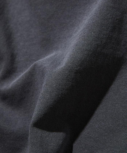 大號剪裁 皮革染色 裂紋印花 圓領T恤 / 重金屬咖啡 【限定推出】