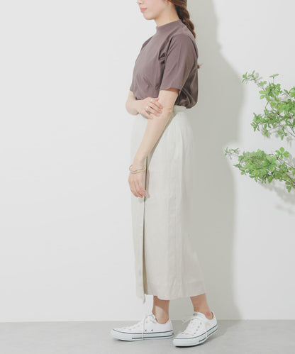 亞麻人造絲裹身裙