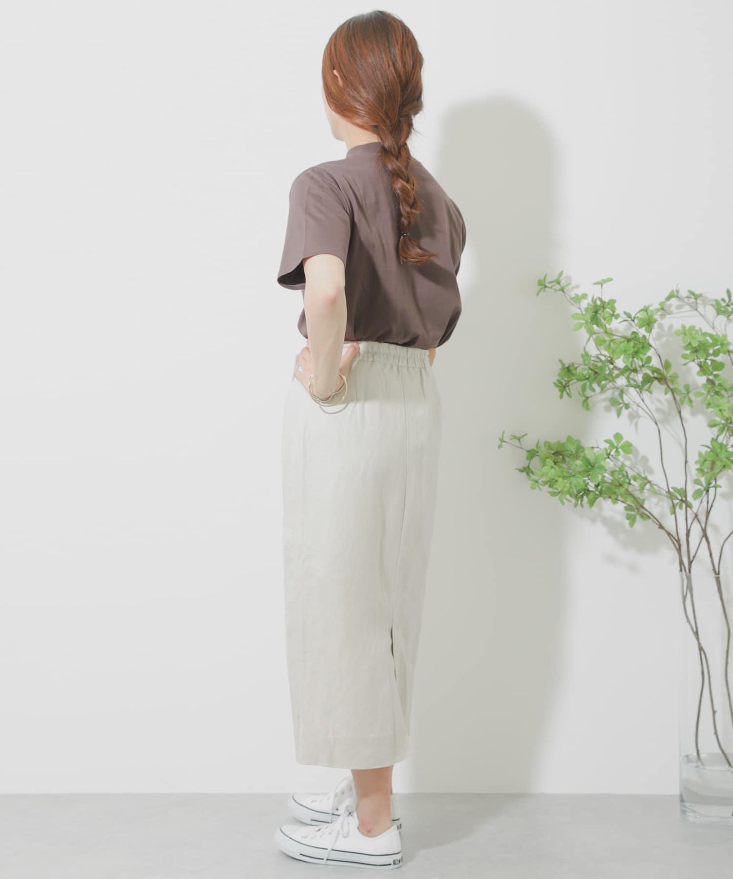 亞麻人造絲裹身裙