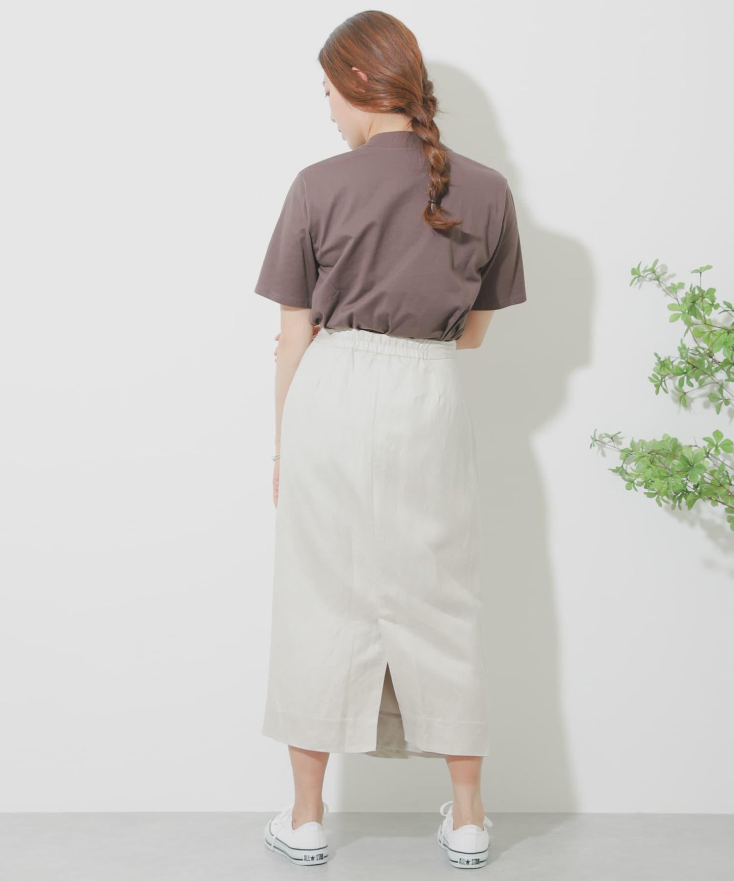 亞麻人造絲裹身裙