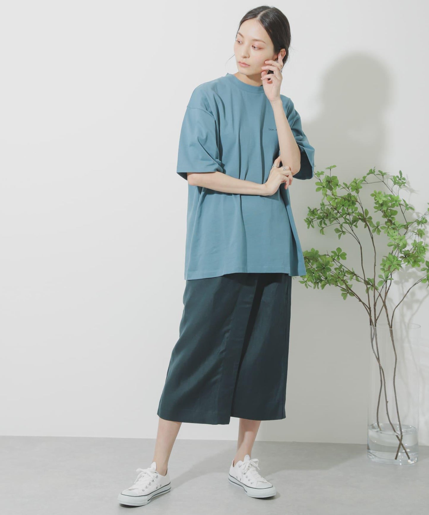 亞麻人造絲裹身裙