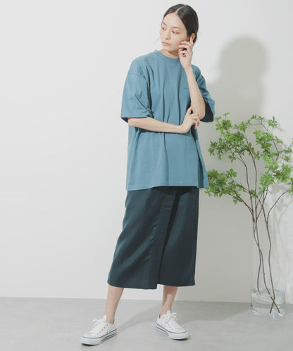 亞麻人造絲裹身裙