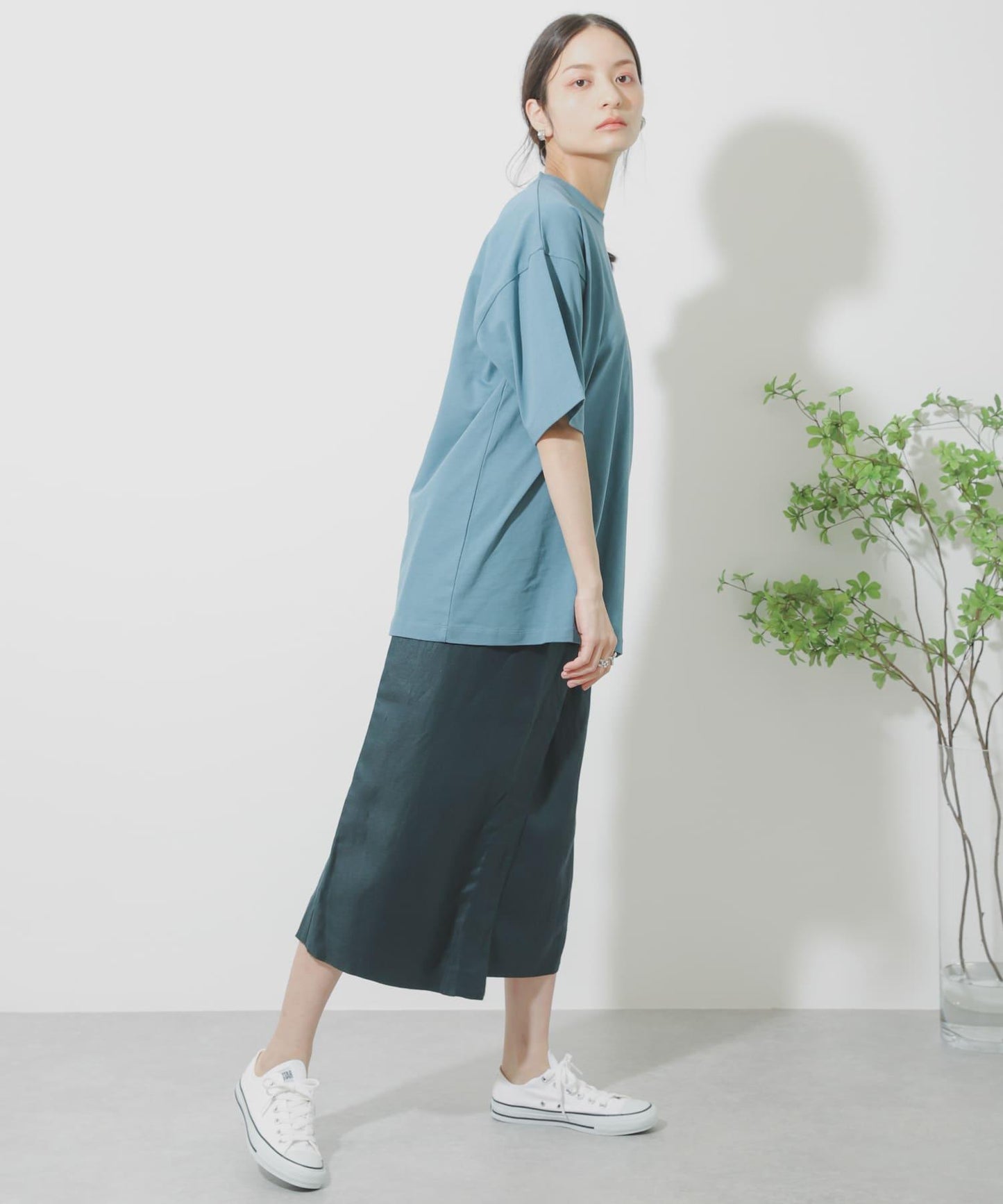 亞麻人造絲裹身裙