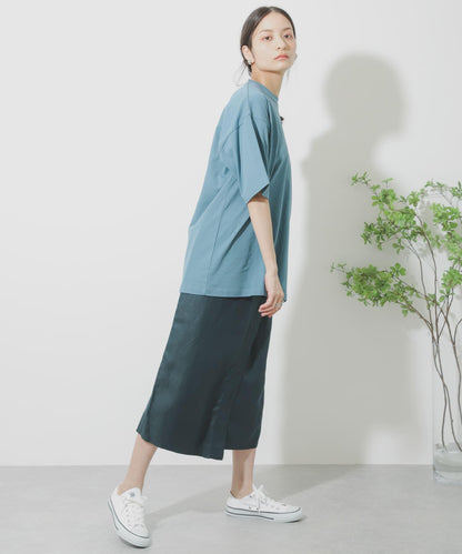 亞麻人造絲裹身裙