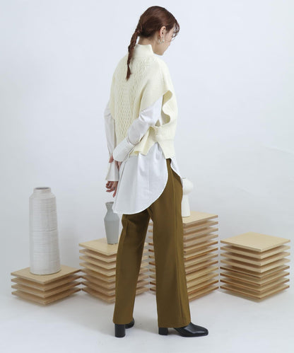 羊毛感喇叭褲