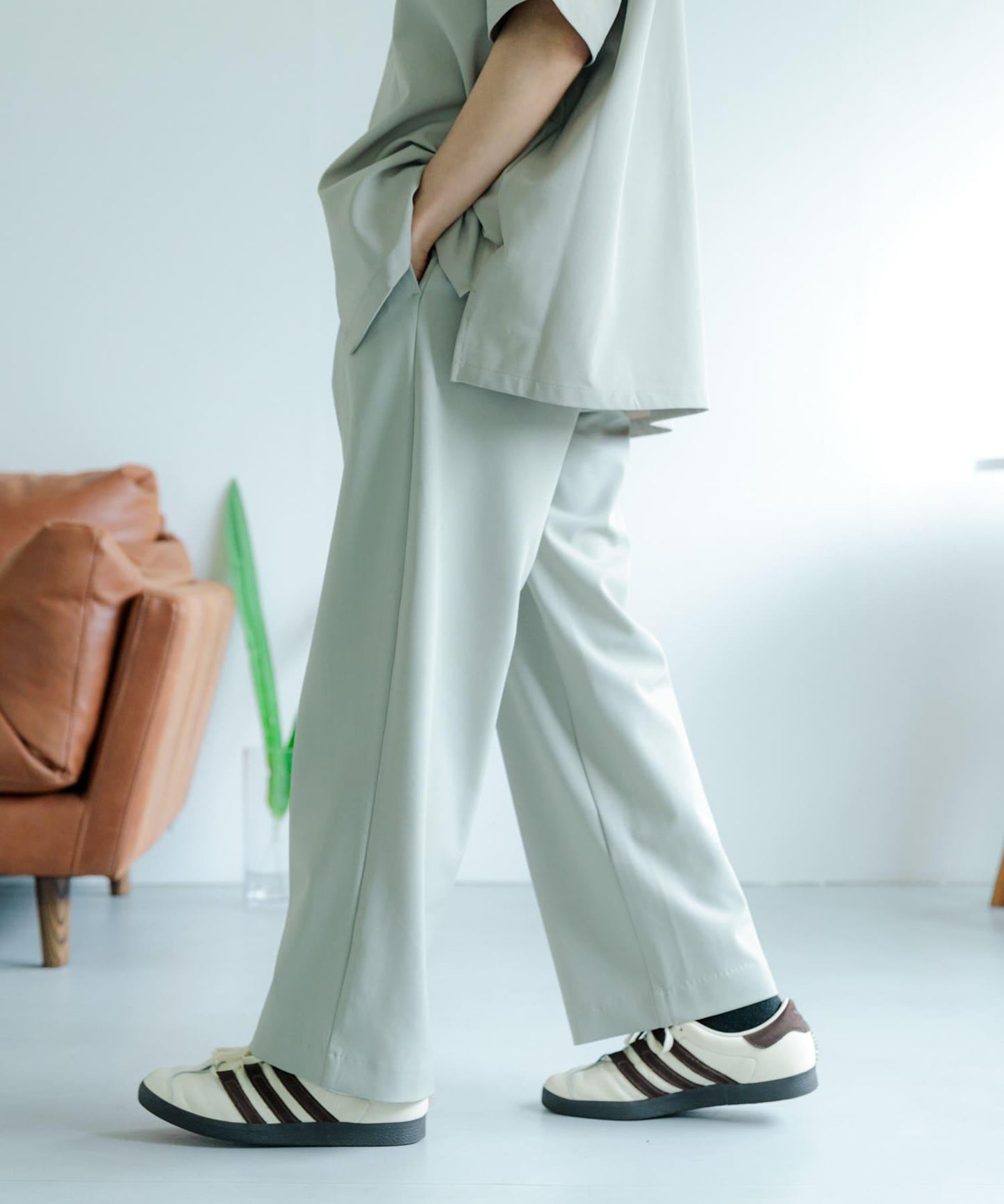 易護理/套裝搭配 雙褶寬鬆西裝褲