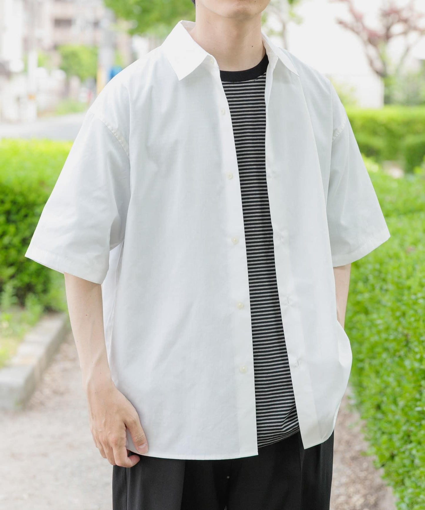 抗菌防臭寬鬆短袖襯衫