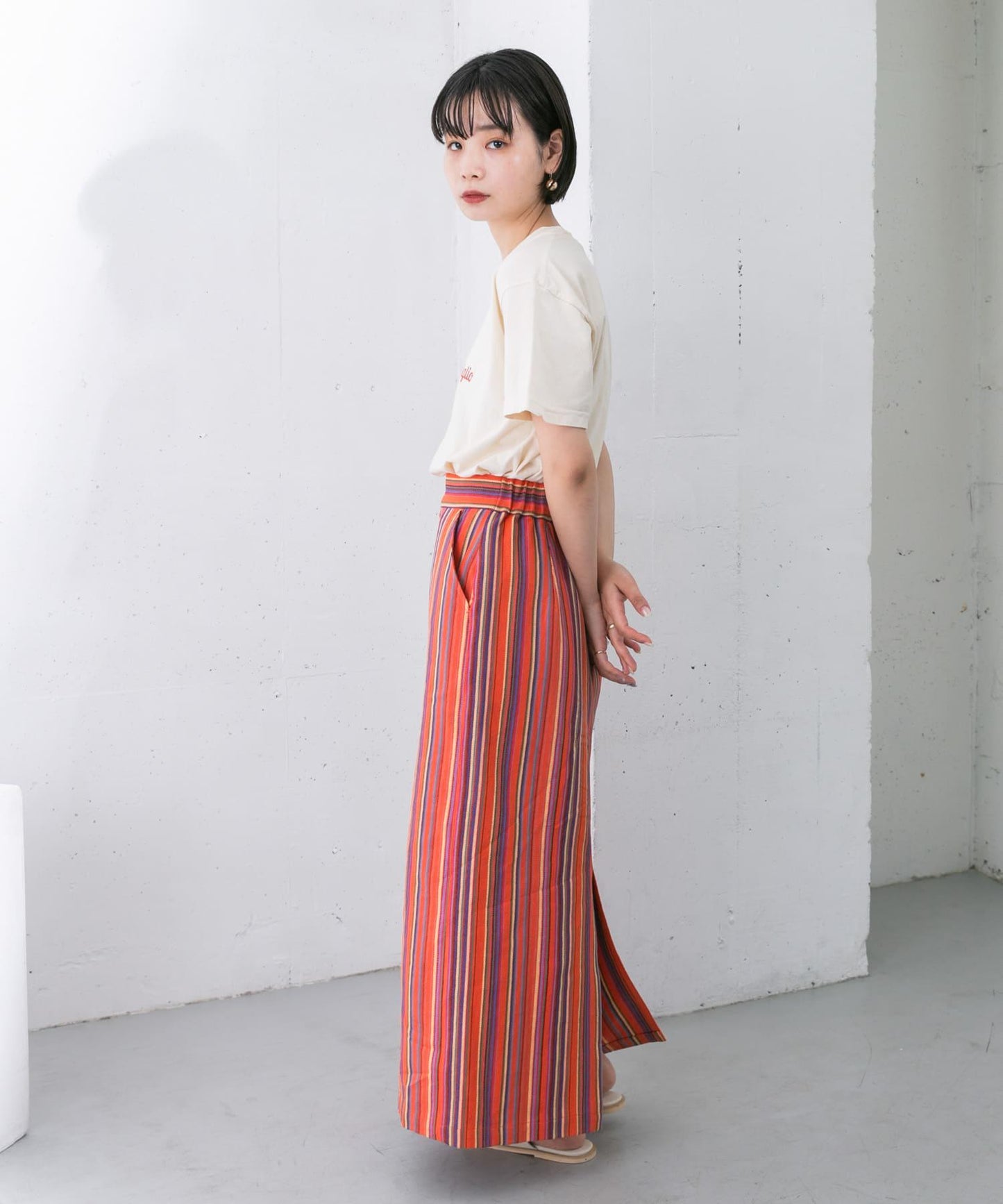 條紋鉛筆裙