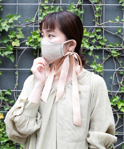 蝴蝶結緞面口罩