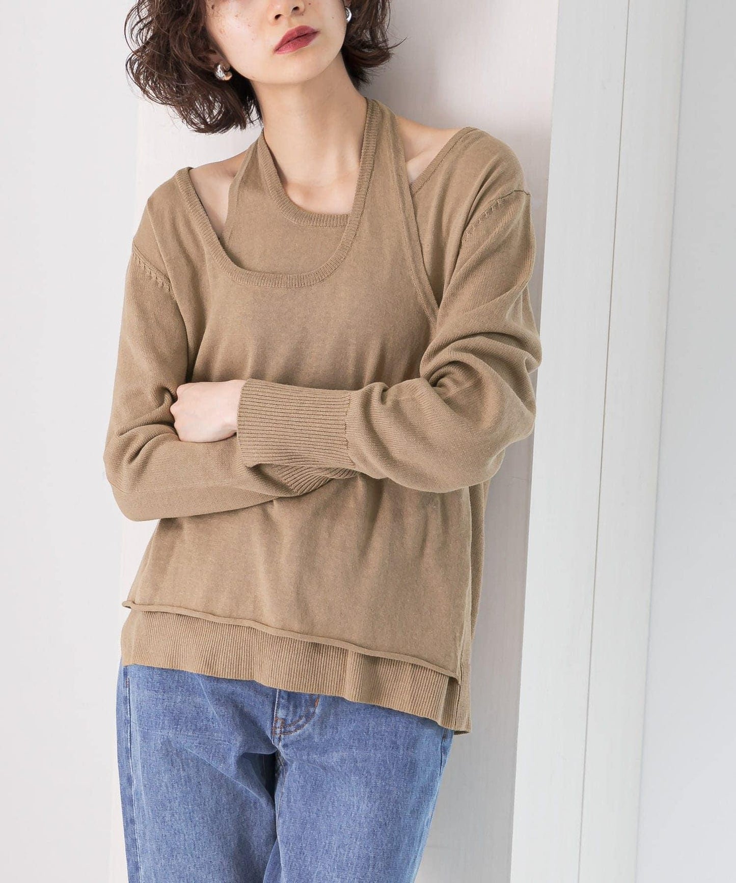 掛脖層疊針織衫