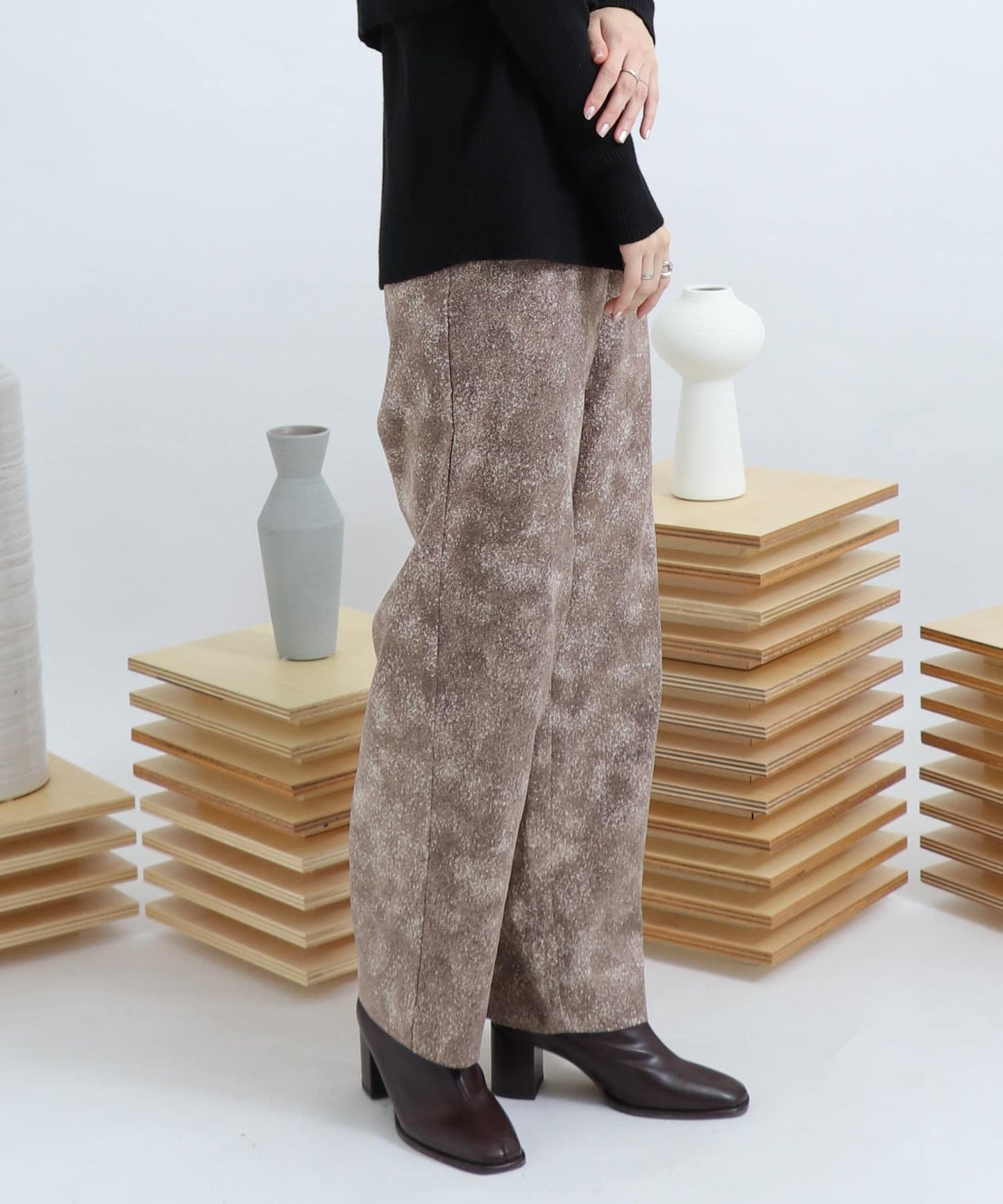 石紋印花長褲