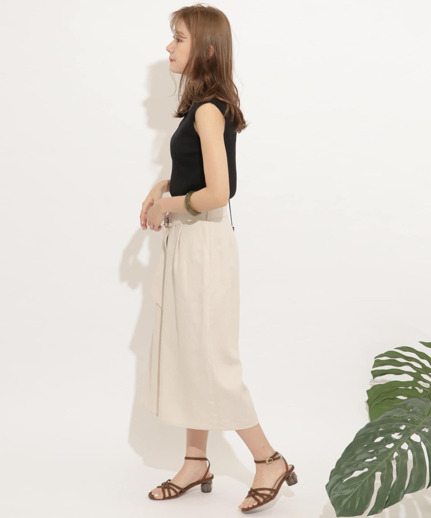 亞麻闊腿褲