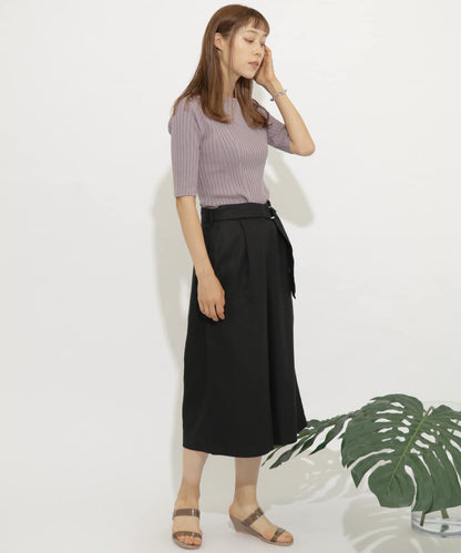 亞麻闊腿褲