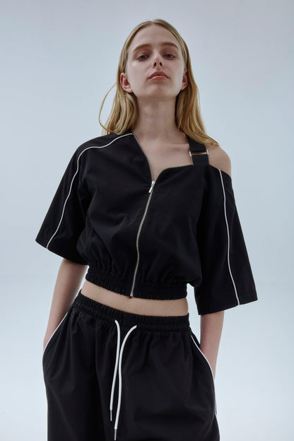 對比色拼接上衣