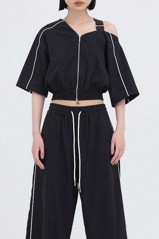 對比色拼接上衣