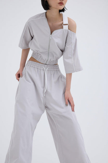 對比色拼接上衣