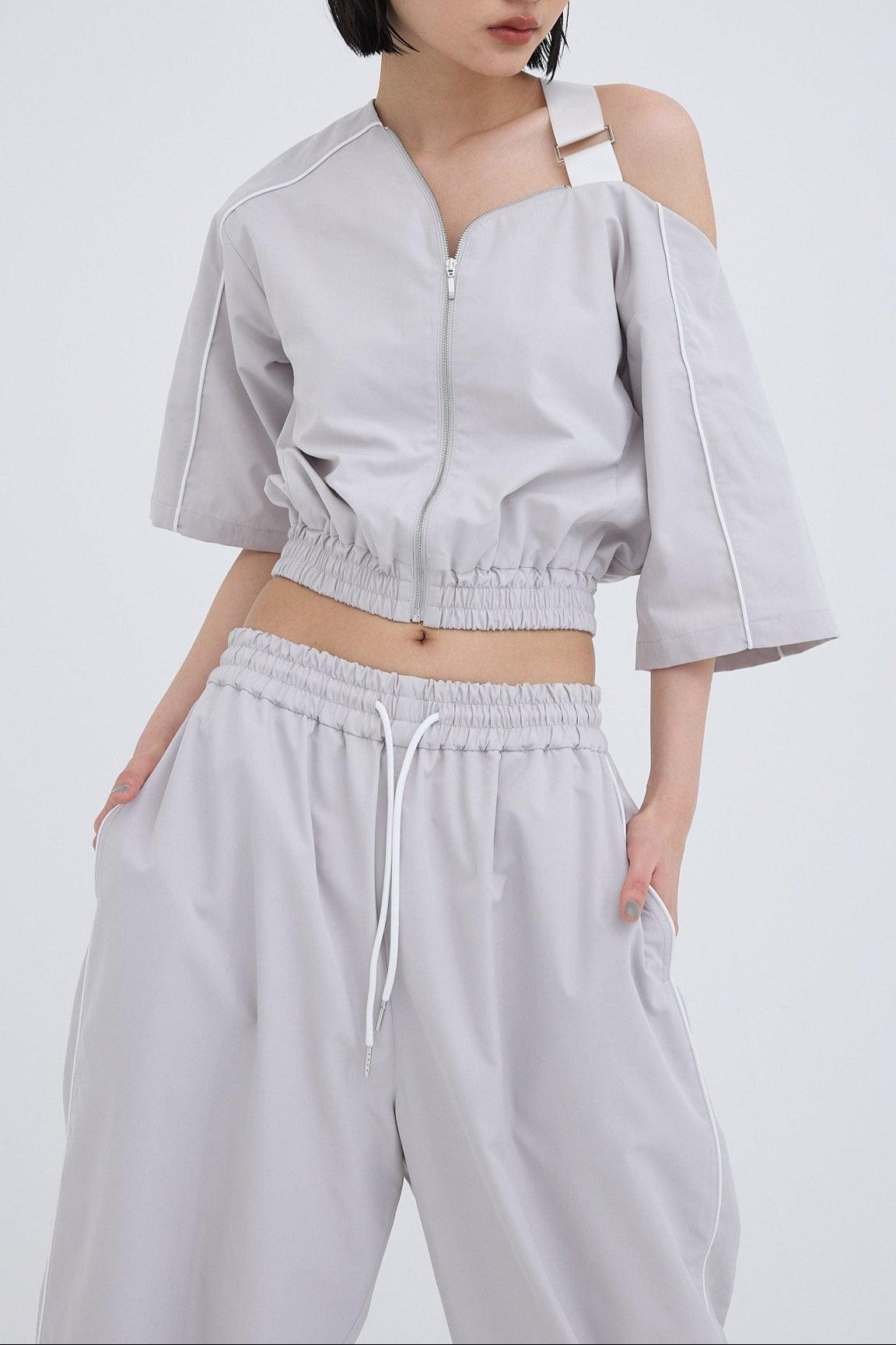 對比色拼接上衣