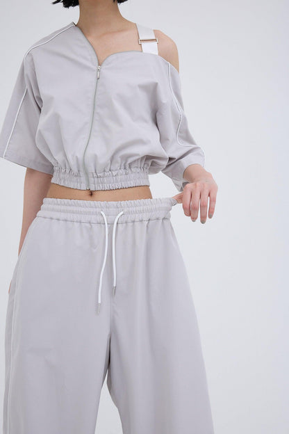 對比色拼接上衣