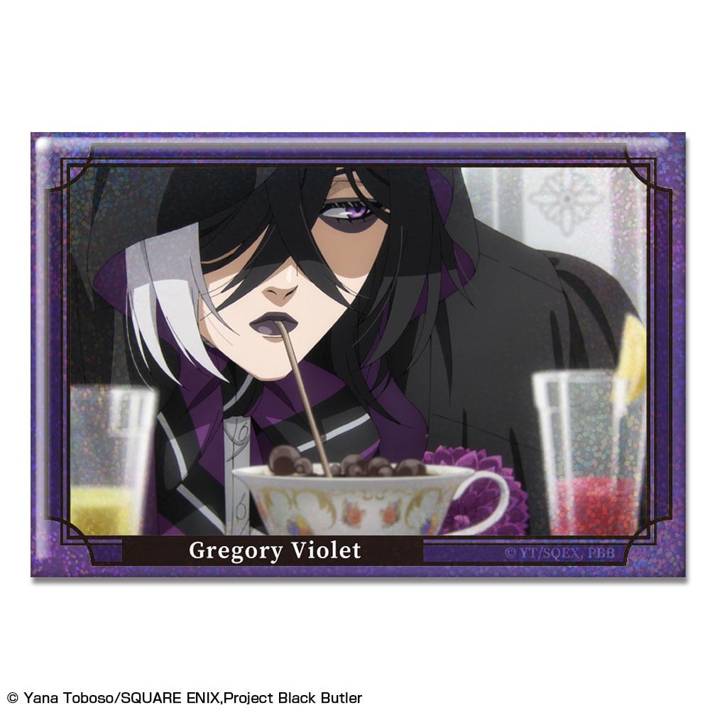 《黑執事》-寄宿學校篇- hologram罐徽章 設計21(格雷戈裡·紫羅蘭/A)