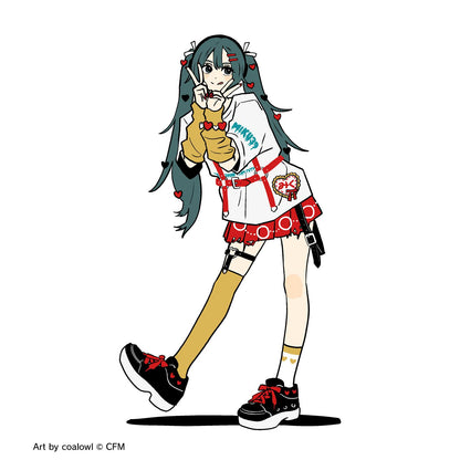《初音未來》_(尺碼/S)_描繪原創 《初音未來》 Art by coalowl 插畫男士T恤