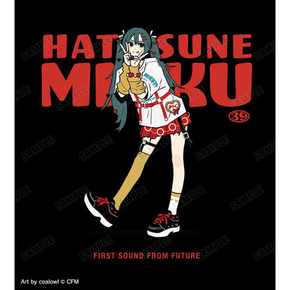 《初音未來》_(尺碼/S)_描き下ろし 《初音未來》 心形版 Art by coalowl 長款T恤 ver.A男女通用