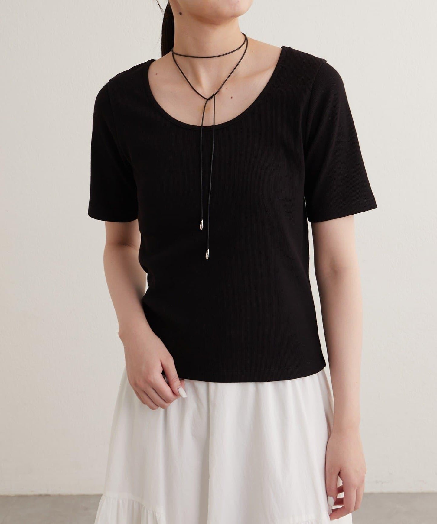 earthy_ O領羅紋TEE T恤