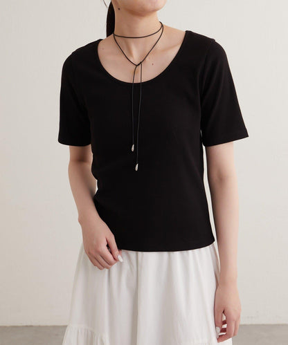 earthy_ O領羅紋TEE T恤