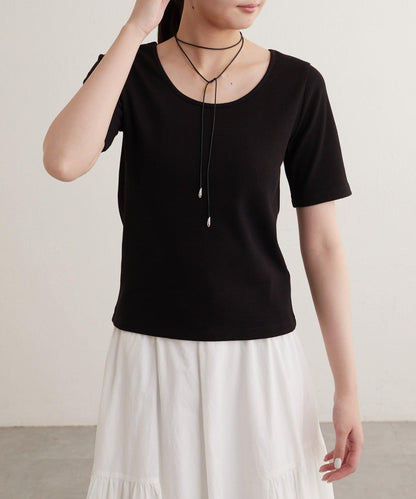 earthy_ O領羅紋TEE T恤