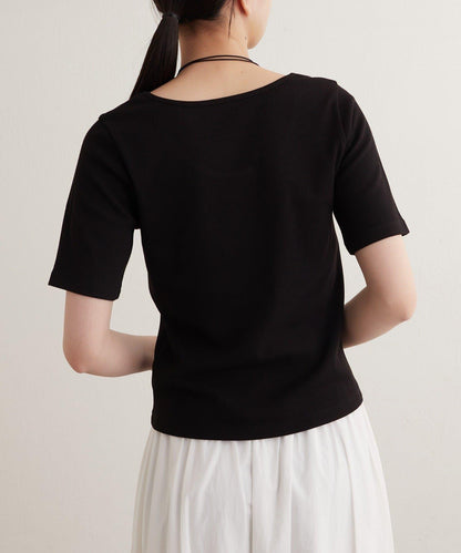 earthy_ O領羅紋TEE T恤