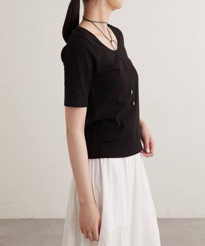 earthy_ O領羅紋TEE T恤