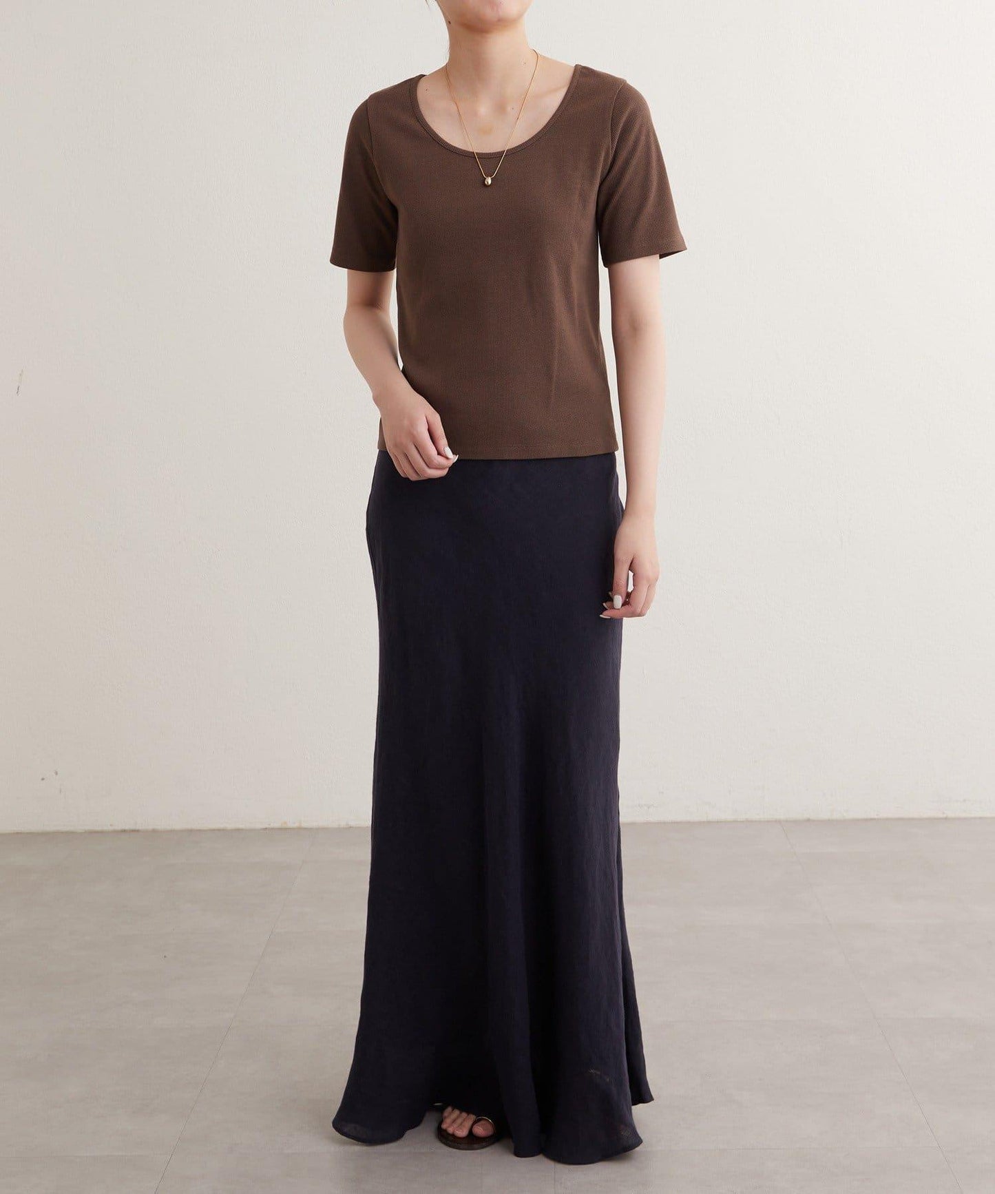 earthy_ O領羅紋TEE T恤