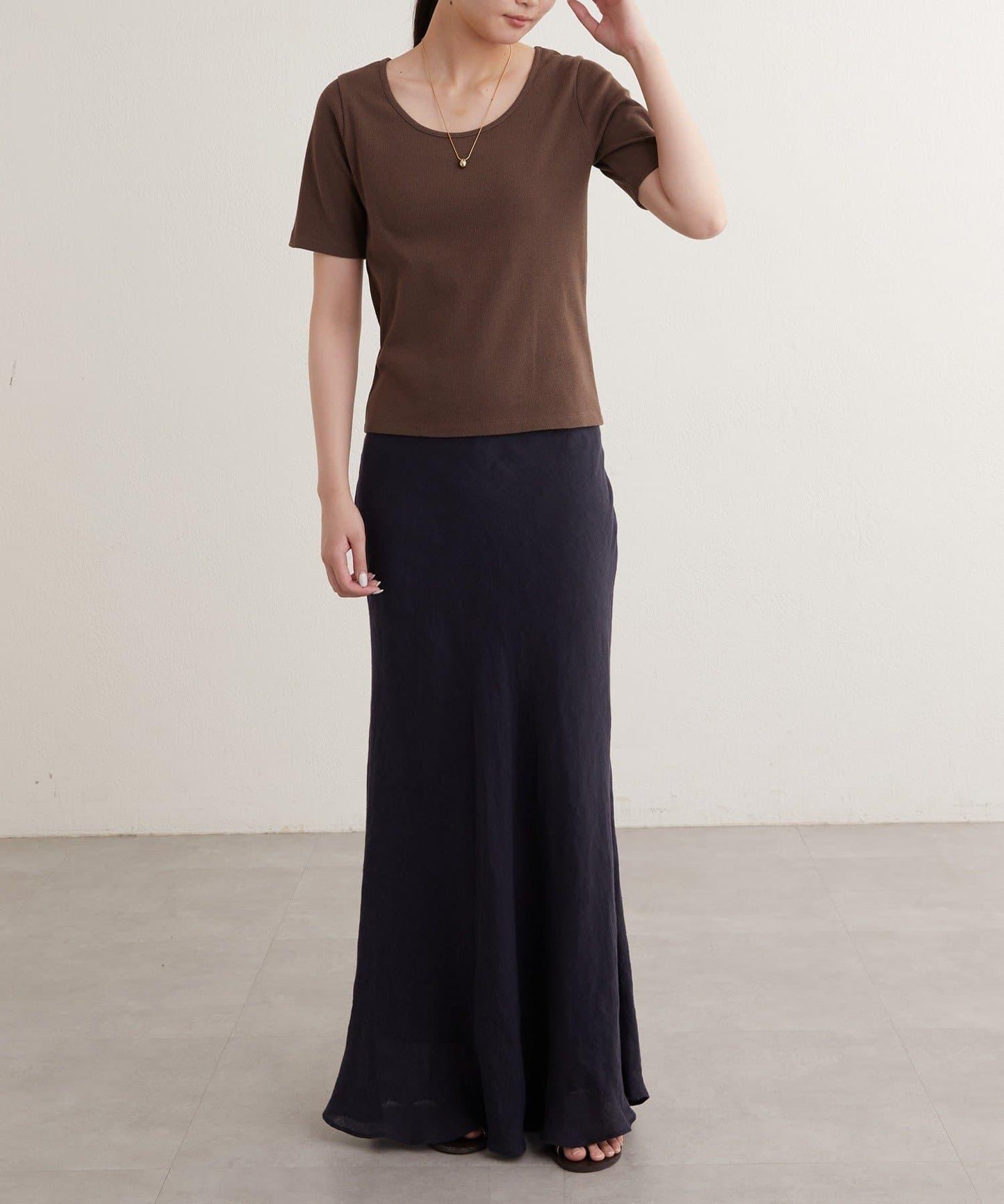 earthy_ O領羅紋TEE T恤