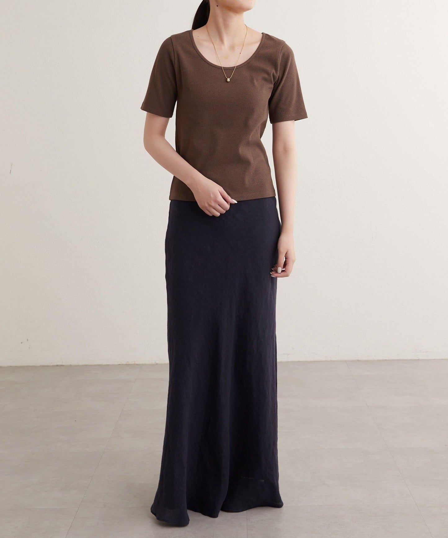 earthy_ O領羅紋TEE T恤