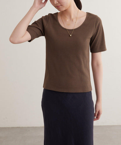 earthy_ O領羅紋TEE T恤