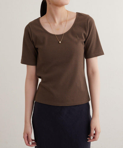 earthy_ O領羅紋TEE T恤