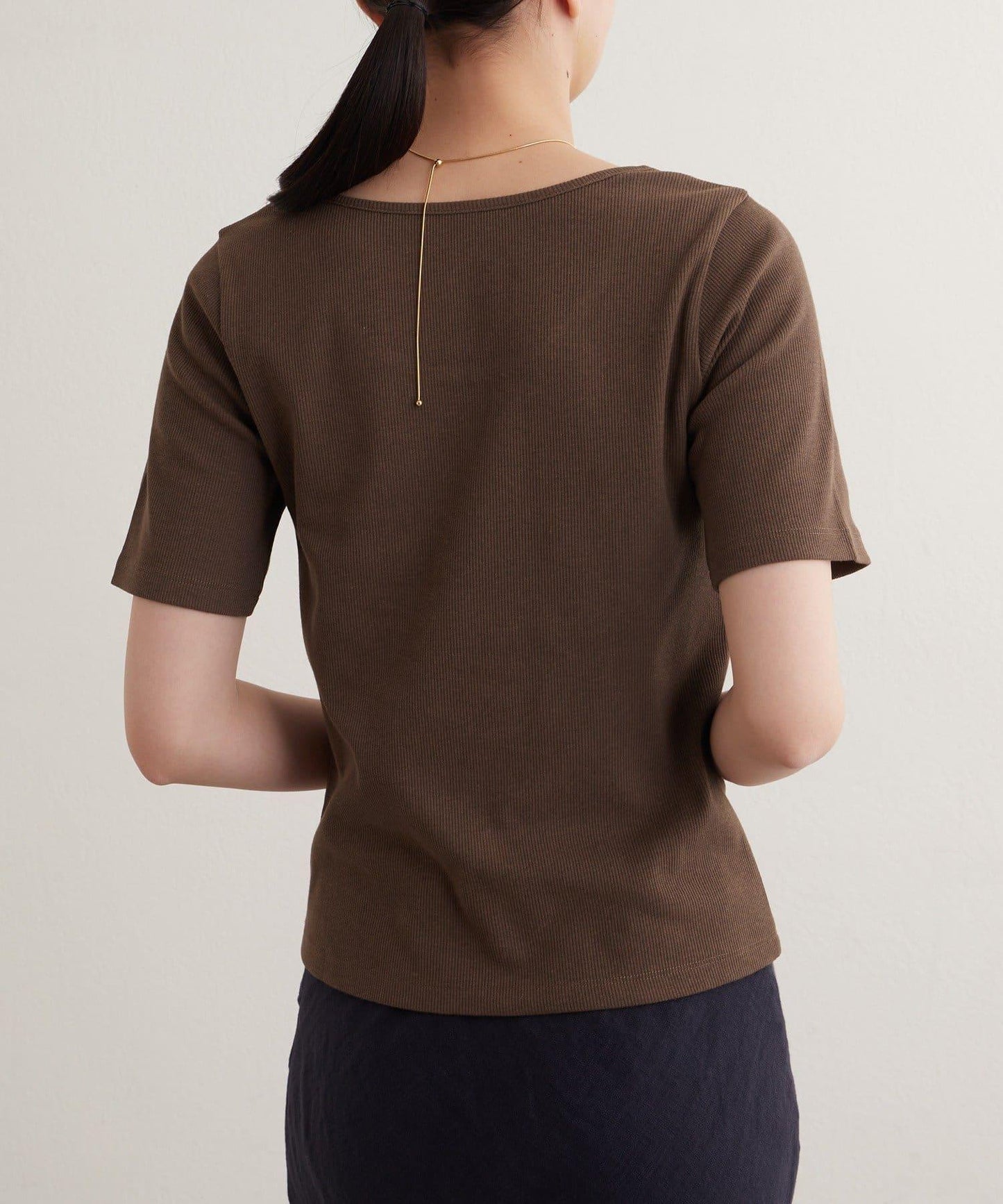 earthy_ O領羅紋TEE T恤
