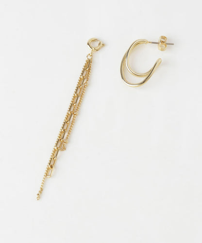 2WAY鏈條橢圓耳環