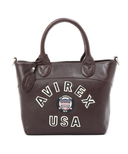 《直營店限定》學院風真皮迷你手提袋/VARSITY LEATHER MINI TOTE BAG/AVX5626
