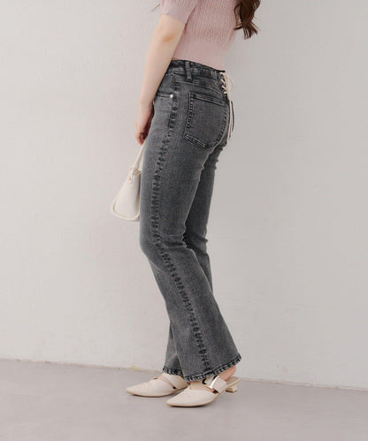 【@reve.perle_企劃】後綁帶荷葉邊喇叭褲